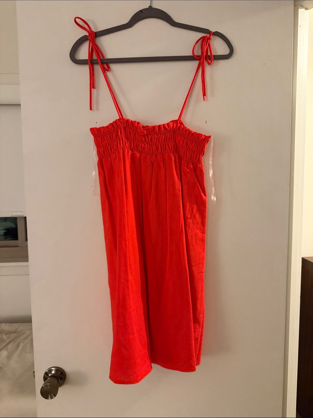 LE LIS Red Tie-Shoulder Chemise